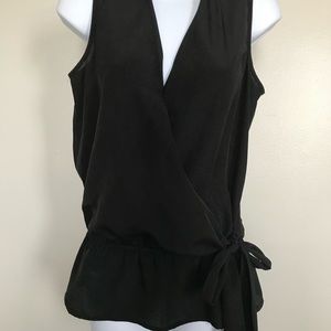 Michael Kors sleeveless elastic Drop Waist Faux Wrap top